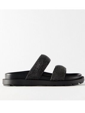 Zara Rhinestone Flat Sandals Size 10